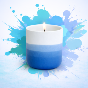 Bougie Céramique Aquarelle Bleu - Nag Champa
