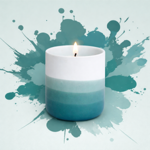 Bougie Céramique Aquarelle Vert - Mojito