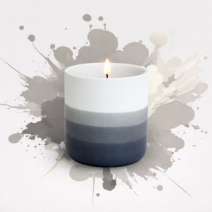 Bougie Céramique Aquarelle Gris - Chèvrefeuille